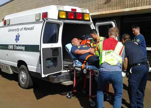 EMS training session at University of Hawaii preparing emergency medical technicians